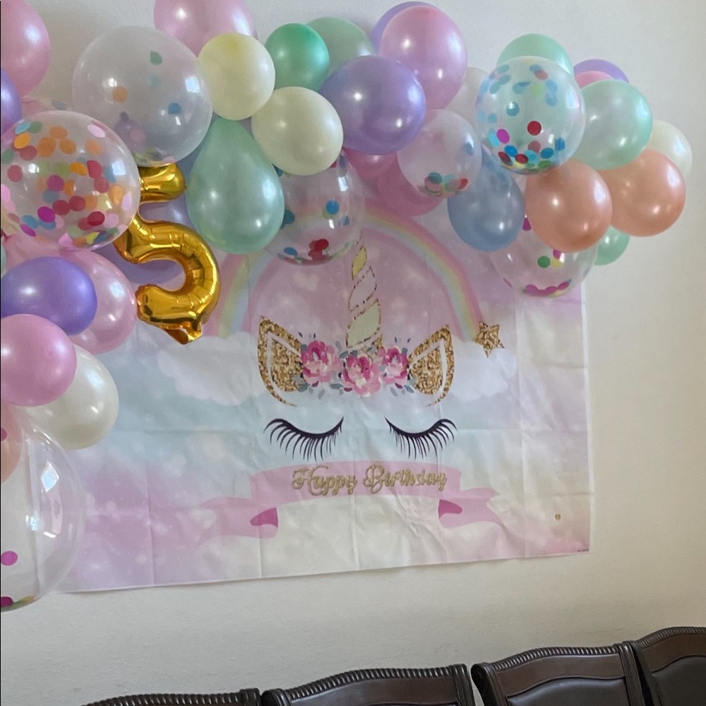 Unicorn birthday backdrop